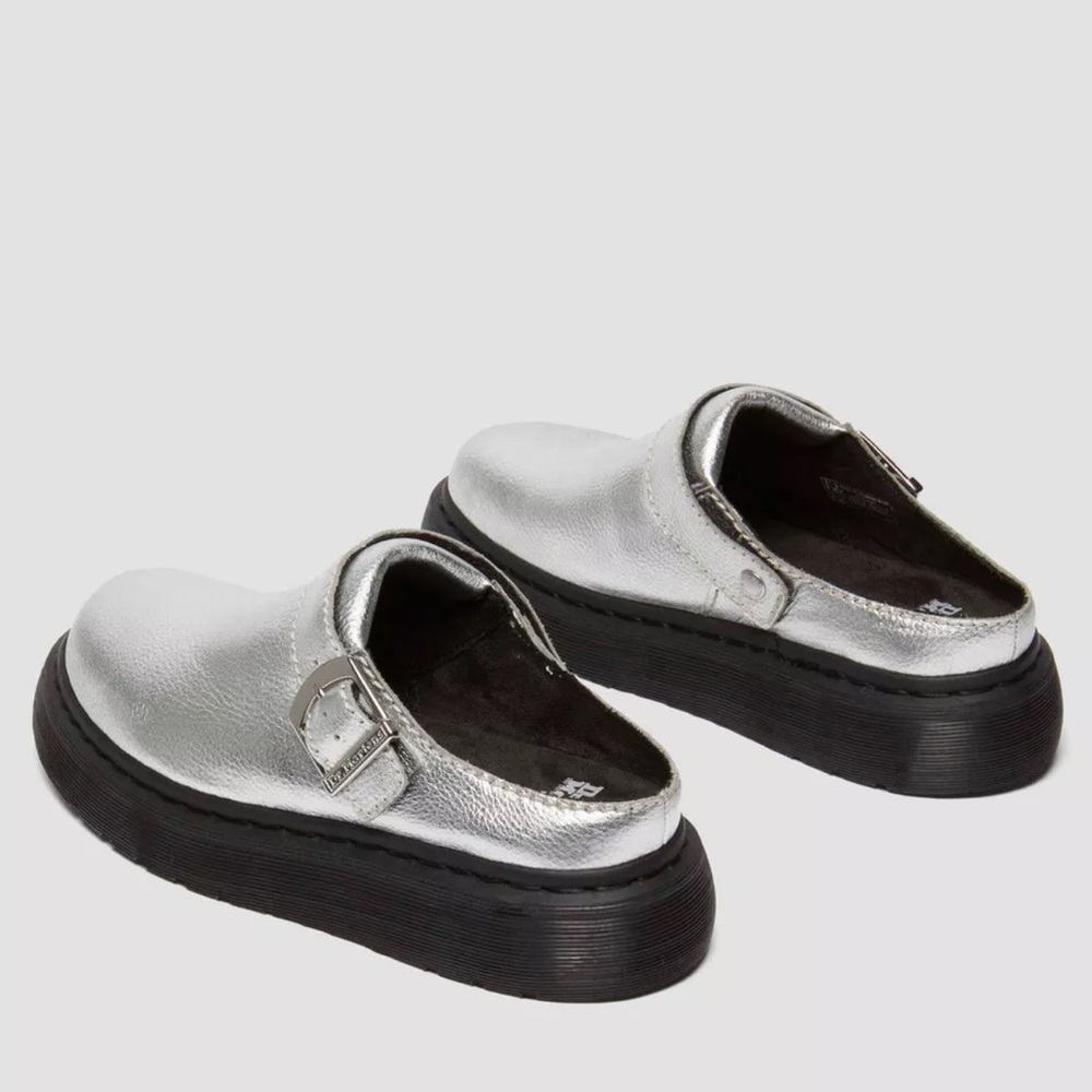 Dr. Martens Laketen Slingback Mule Metallic Silver Tumble Size US M10 W11 NWOB - Picture 7 of 9